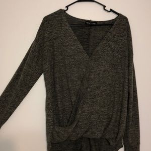 Long sleeve cross front shirt